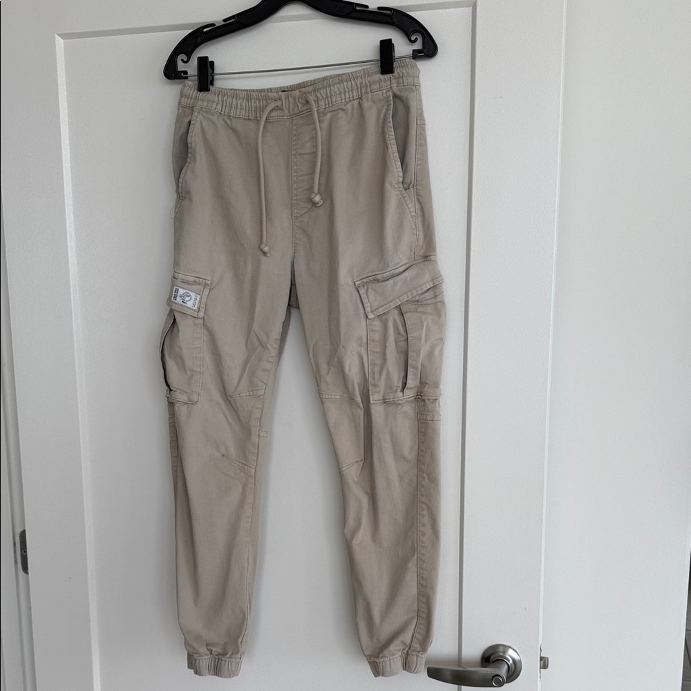 Zara Beige Cargo Jogger Pants